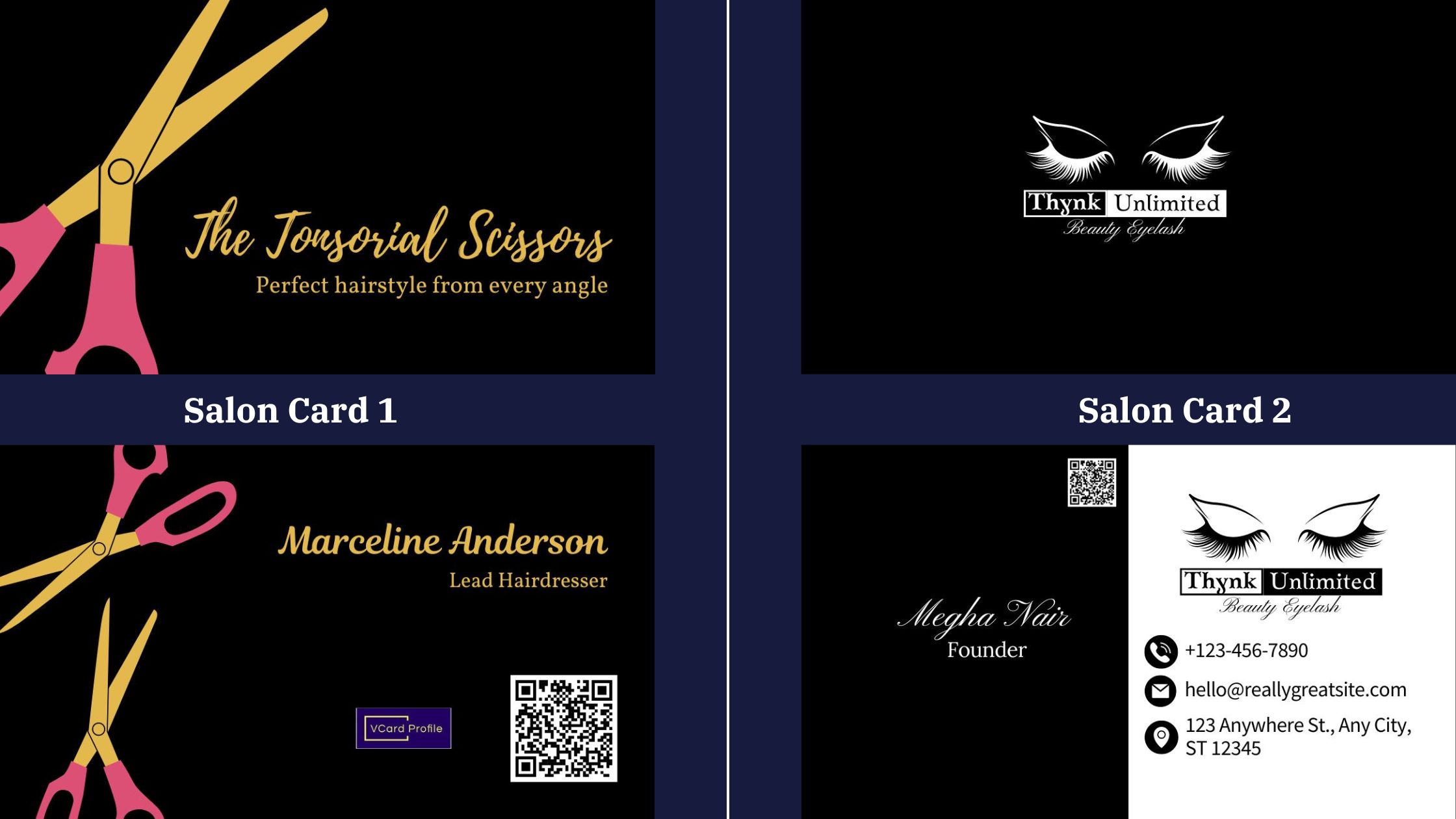 Salon Business Card Samples